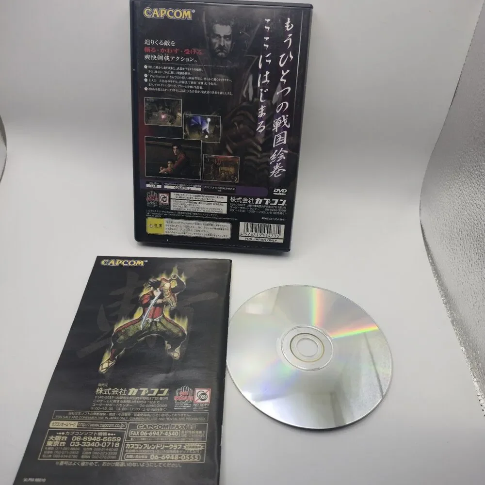 Onimusha Capcom Takeshi Kaneshiro Sony PlayStation 2 PS2 Japan Import W/ Manuel
